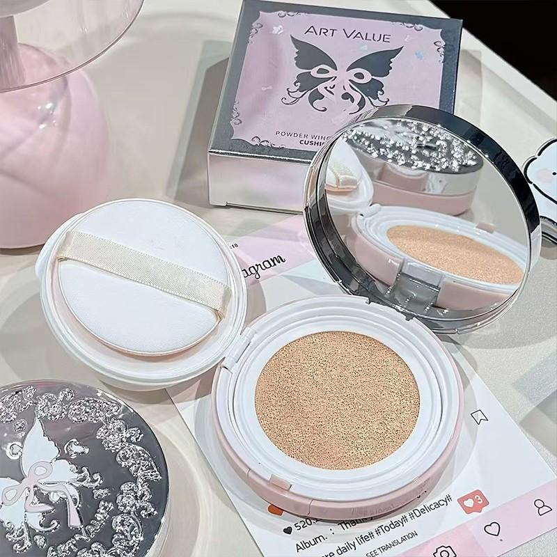 Butterfly Embossed Cushion Bb Cream, Natural Fit, Long-Lasting Concealer, Suitable for All Skin Types, Includes Mirror and Powder Puff