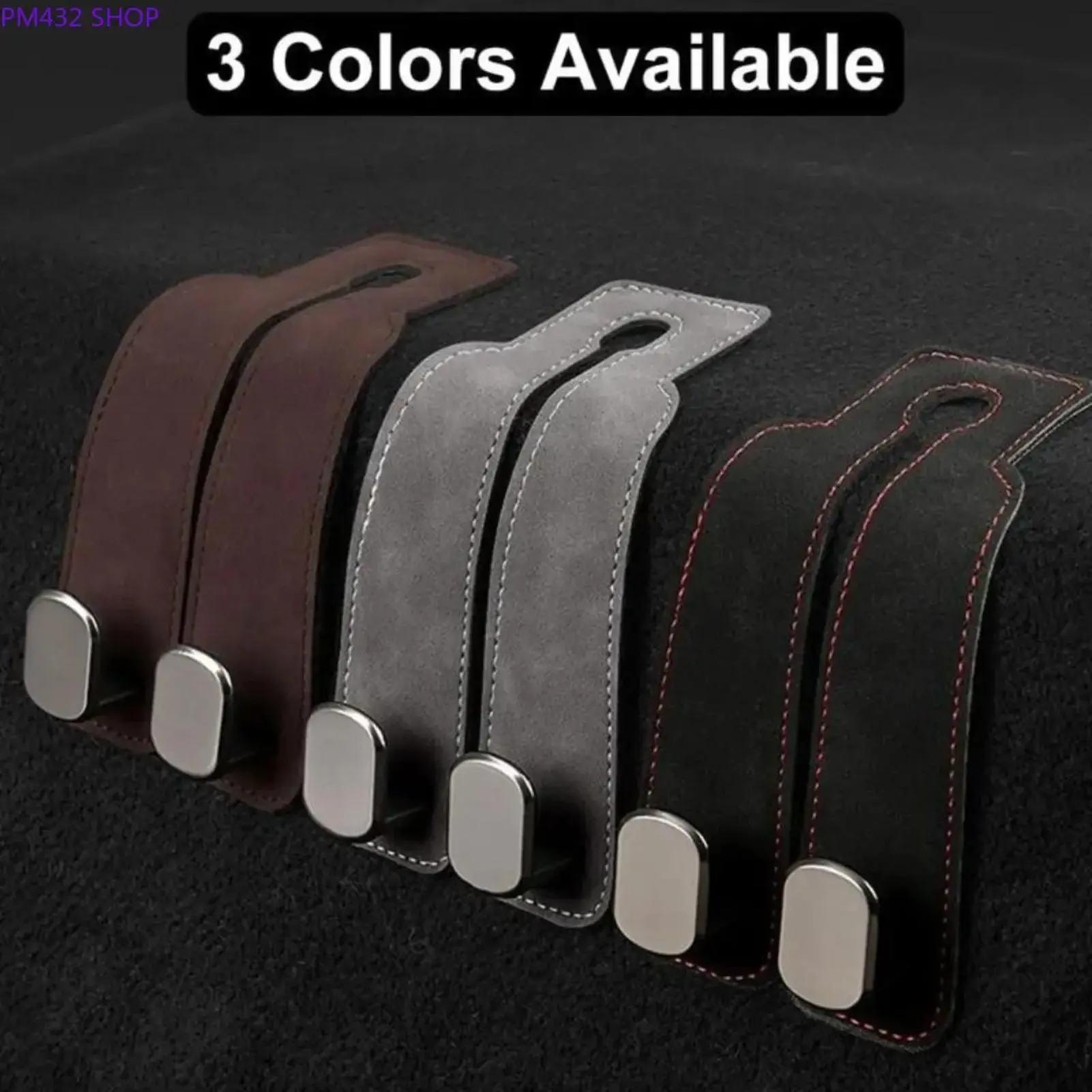 2-Pack Car Headrest Hooks, Double Hook Organizer for Handbags, Grocery Bags and Back Seat Storage, Universal Car Interior Accessory