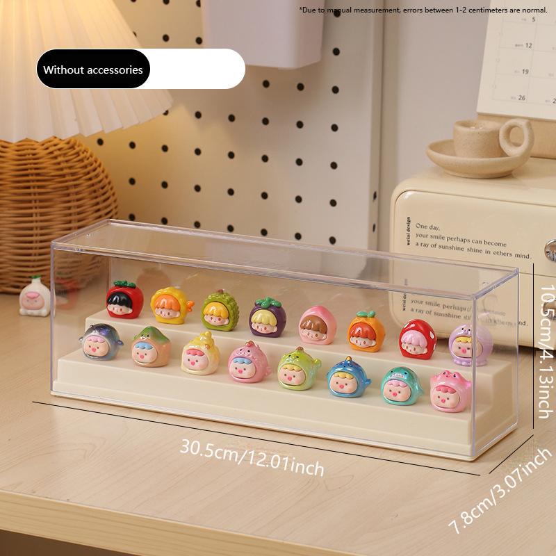 Acrylic Transparent Display Case, Solid Color Blind Box Storage Stand, Dustproof & Stackable Design, Ideal for Toys & Collectibles