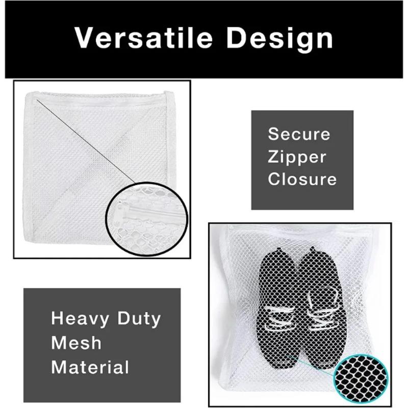 1 Pack Shoe Dryer Bag with Elastic Strap, Shoe Laundry Bags for Sneakers, Laundry Mesh Bag for Sneakers, Running Shoes, Athletic Shoes, 40×40cm Dryer-Safe Shoe Washing Bag, Protects Shoes in Washing Machine and Dryer