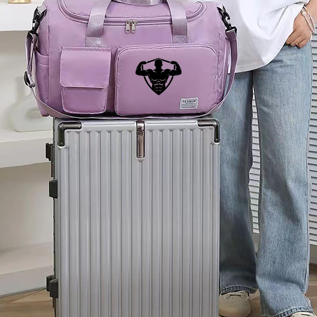 Men's Fitness Muscle Print Sports Bag, Large Capacity Handbag, Crossbody Training Bag, Yoga Backpack, Lightweight Travel Bag