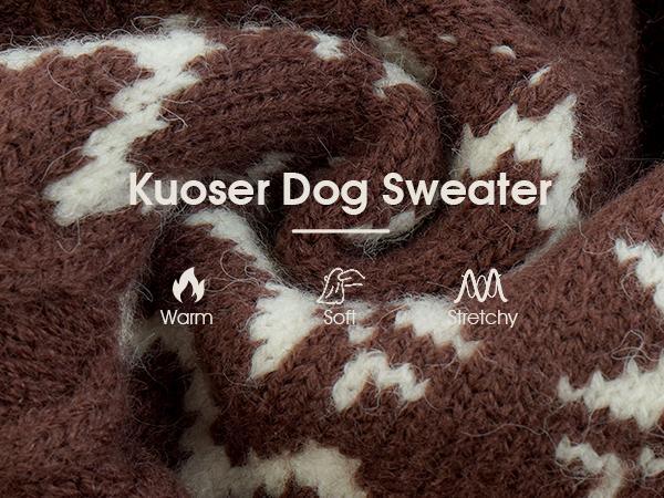 Kuoser Dog Sweater, Dog Sweaters for Medium Dogs, Doggie Sweater Boy Girl Christmas Clothes, Winter Coat Apparel Cable Knitwear, Pet Sweatshirt Outfit for Frech Bulldog, Boston Terrier