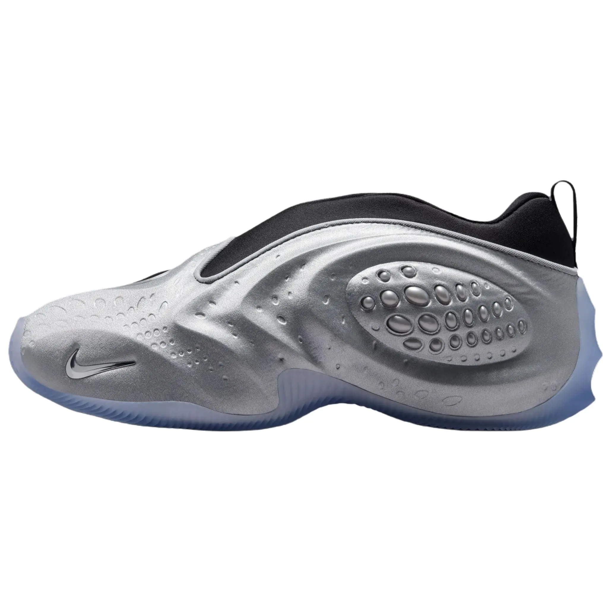 Nike First Sight Shadow Foamposite Basketball Shoes for Women – Comfortable, Snug Fit, Silver and Blue Verifiable, with credentials and supporting global authentication