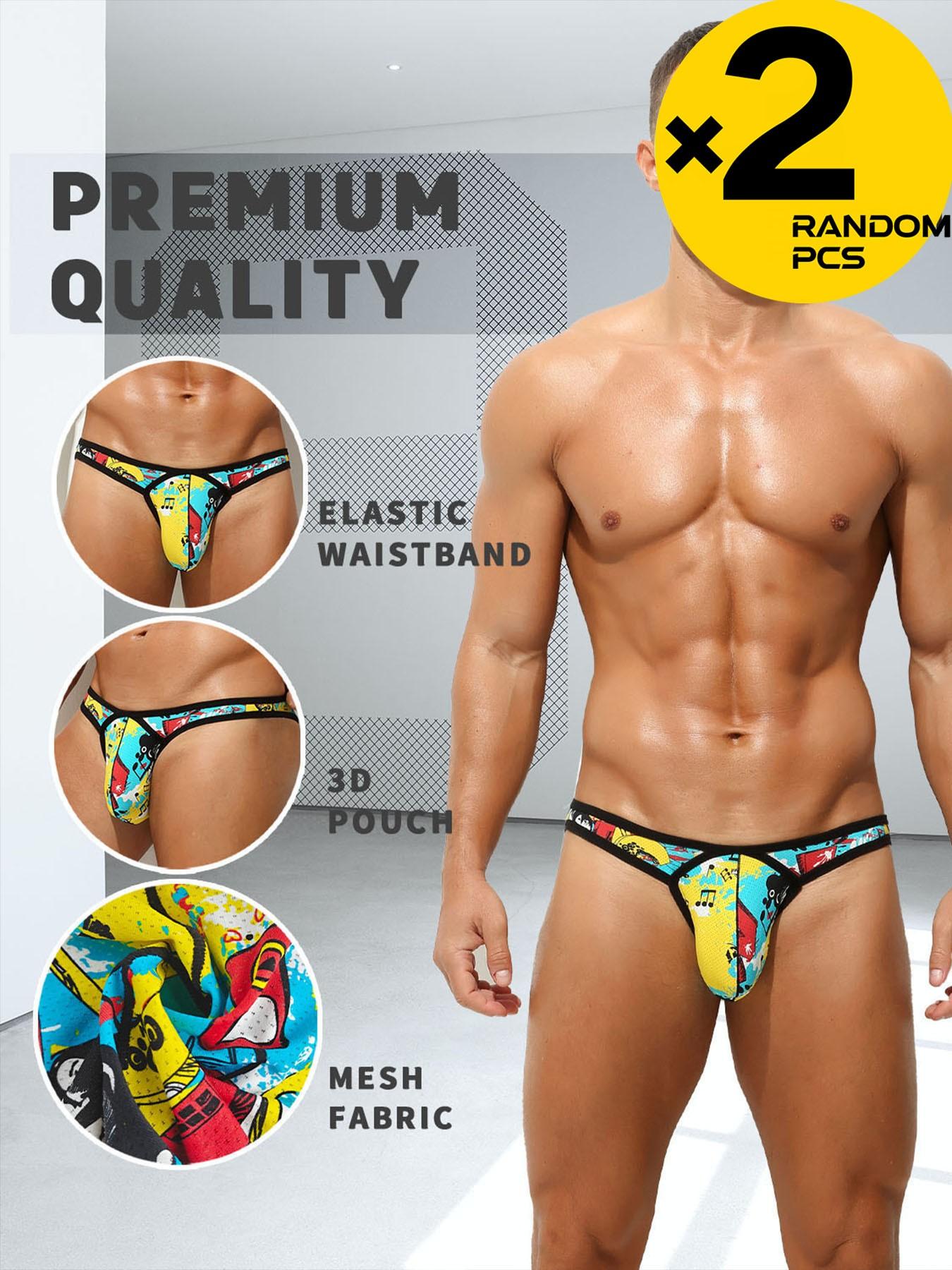 Randomly select 2, 3 or 4 pieces of cartoon comic-themed underwear for boys. Silk mesh printed triangle pants. Soft, comfortable and breathable underwear. Summer new style fashionable underwear for boys. Trendy handsome boy underwear - triangle pants.