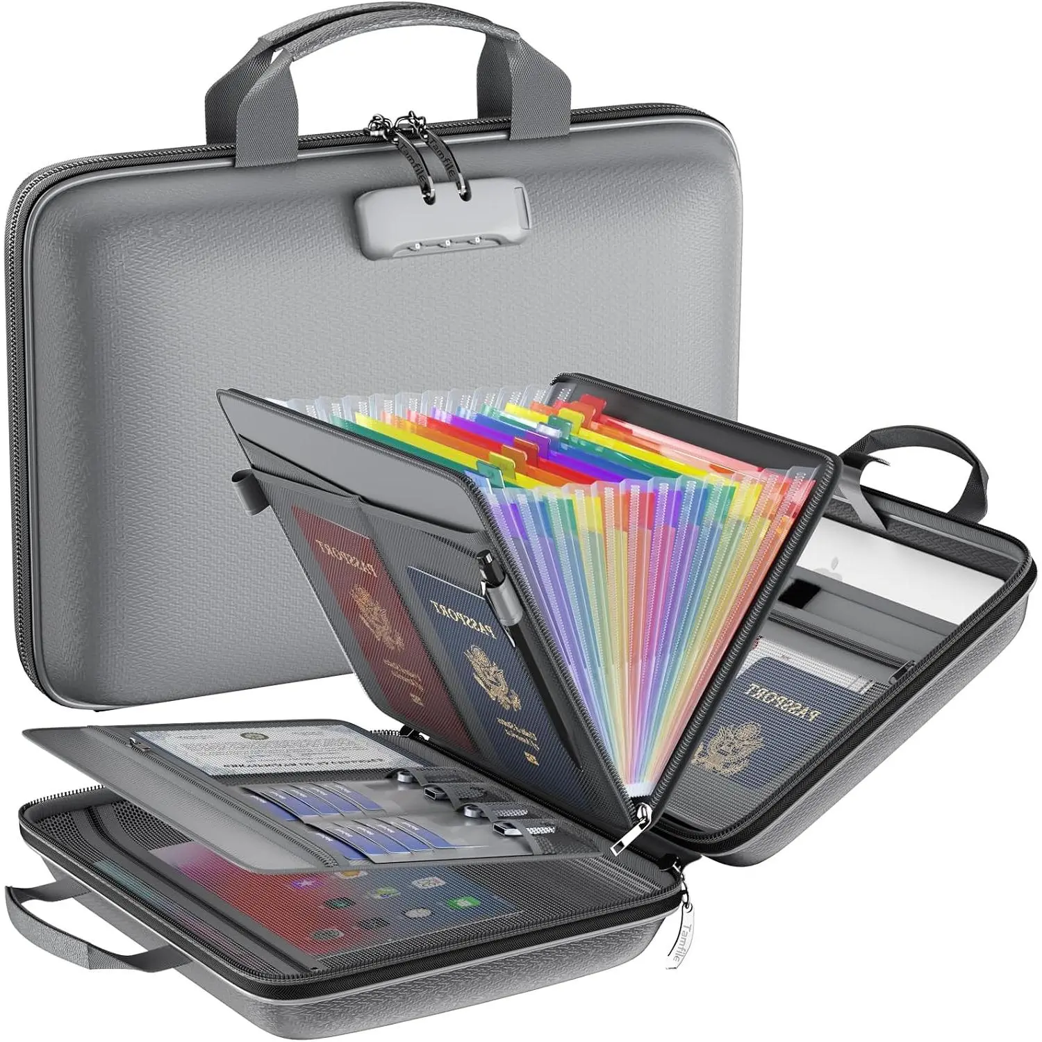 Fireproof File Organizer with Lock,Hard Case Fireproof Document Box
