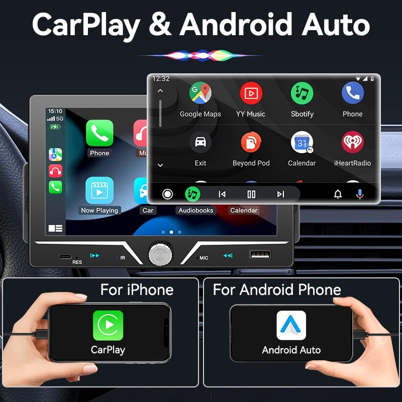 7 Inch Carplay Car Display, Car Video Player, Supports Carplay & Android Auto, Bluetooth-compatible 5.0, USB, TF, Aux, Fm, Fits 1 Din Radio, 12V Voltage 7 Inch Carplay Car Display, Car Video Player, Supports Carplay & Android Auto, Bluetooth-compatible 5.0, USB, TF, Aux, Fm, Fits 1 Din Radio, 12V Voltage