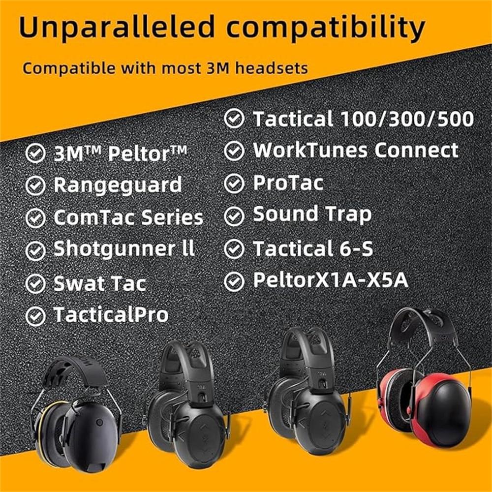 Silicone Gel Ear Pads for 3m Worktunes/peltor, Self-Adhesive Cooling Replacement Ear Cups, Noise Reduction Design, Comfortable Fit