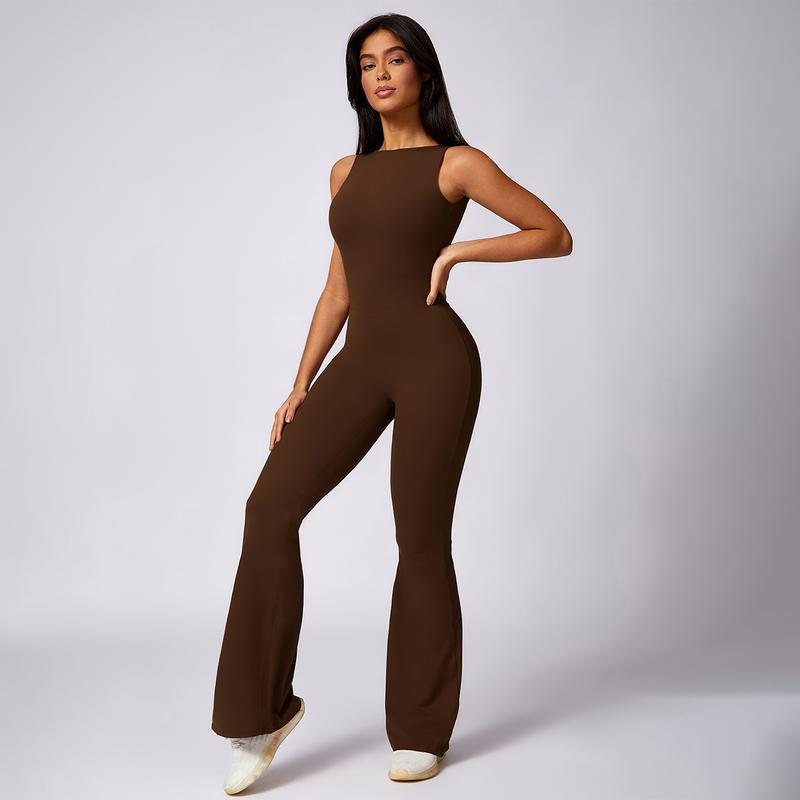 MASKERT Women's Sleeveless Sports Jumpsuit Tummy Control Butt Lifting Activewear for Yoga & Workout