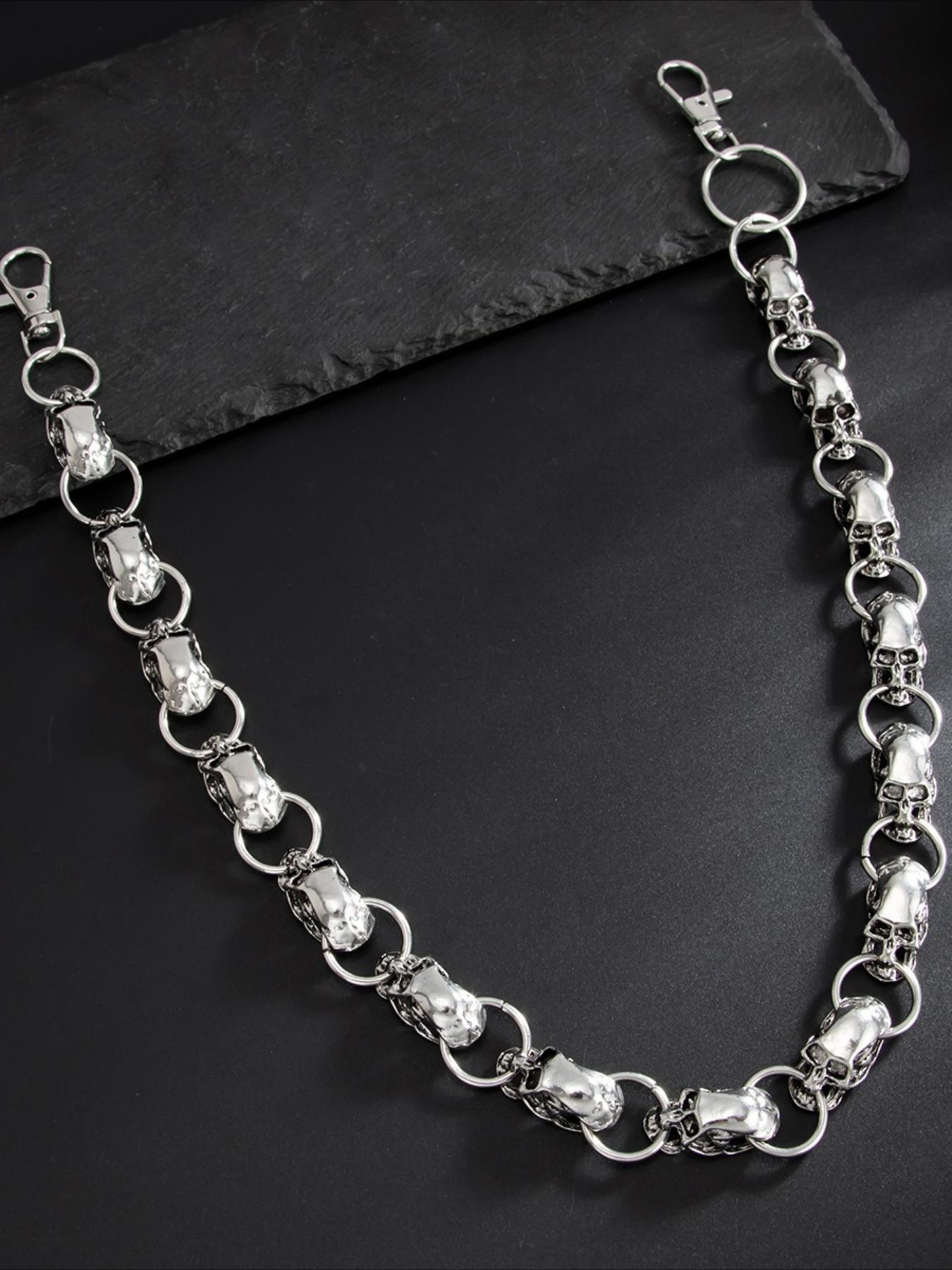 Chunky Silver Skull Jeans Chain Punk Rock Wallet Chain for Men Bold Streetwear Accessory for Daily & Night Outfits MensJewelry PunkStyle Men Accessories