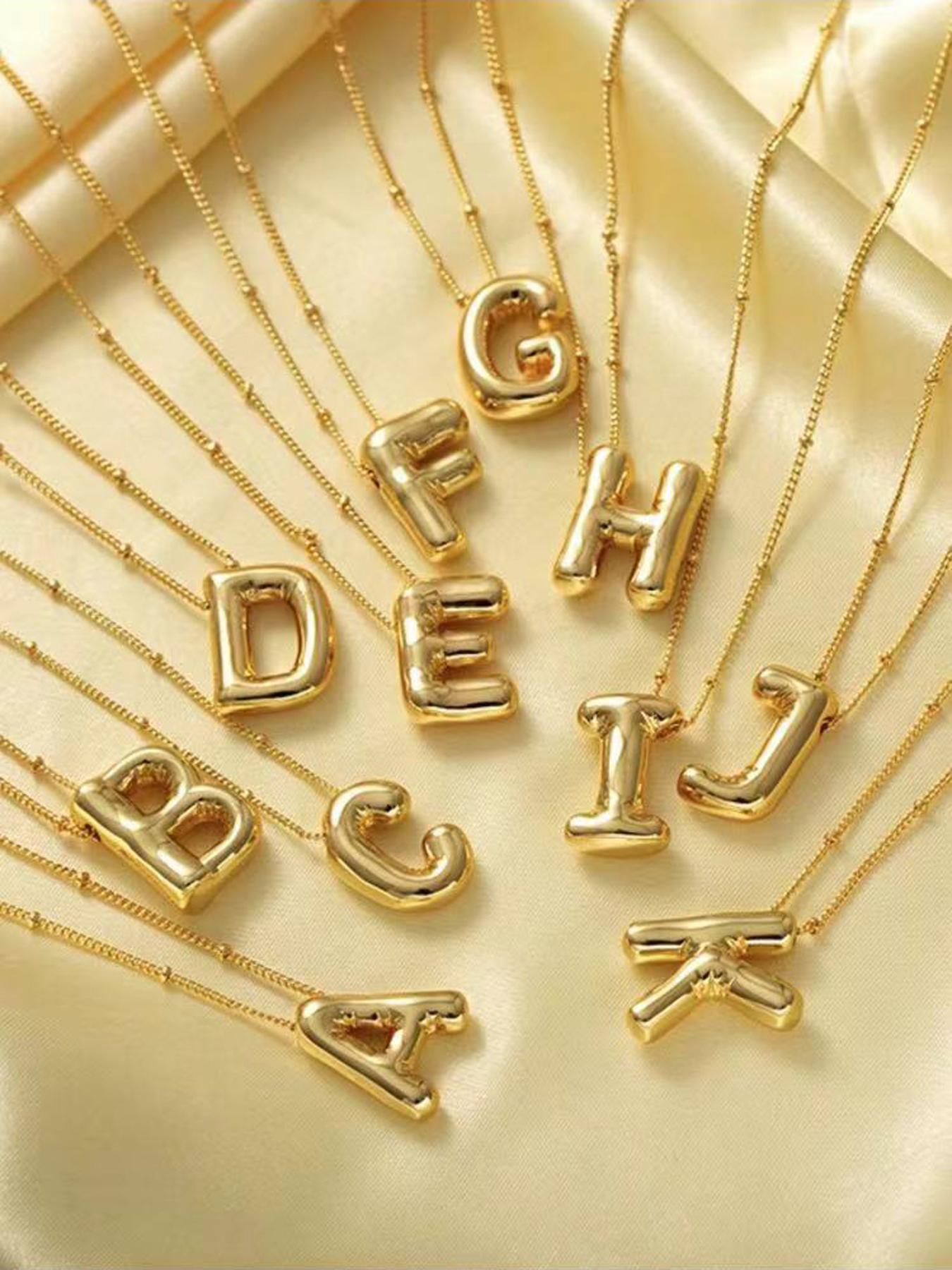Women's Elegant Letter Design Pendant Necklace, Trendy All-match Exquisite Charm Necklace for Party & Daily Decor, Vintage Jewelry As Birthday Gifts for Women & Girls, Initial Letter Necklace