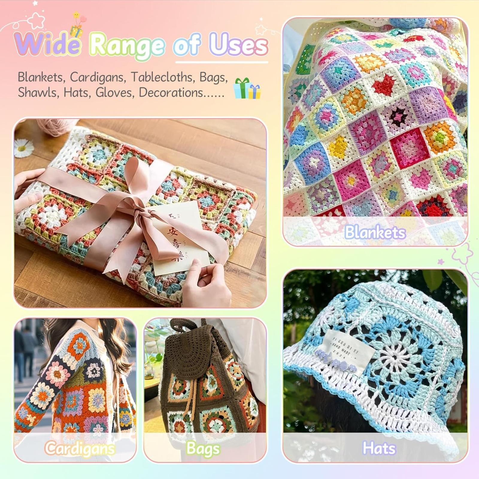 The Granny Square Card Deck - 50 Mix & Match Designs, Crochet Kit for Beginners,Crochet Granny Squares Book, Crochet Kit for Beginners，The Granny Square Card Deck, Crochet Items, Handmade Crafts