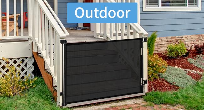 Retractable Baby Gate,Mesh Baby Gate or Mesh Dog Gate,33.6" Tall,Extends up to 55"71" 118"168"197"Wide,Child Safety Gate for Doorways,Stairs,Hallways,Indoor/Outdoor（black/grey）