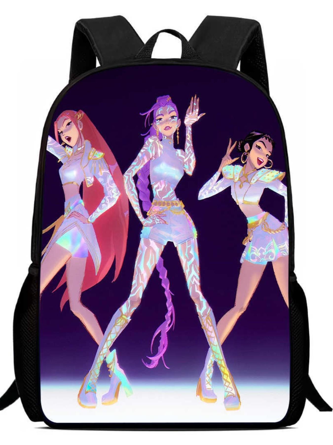 New K-Pop Demon Hunters Backpack, Cute Chibi Rumi Mira Nolly School Bag for Kids, Anime Bookbag for School & Travel
