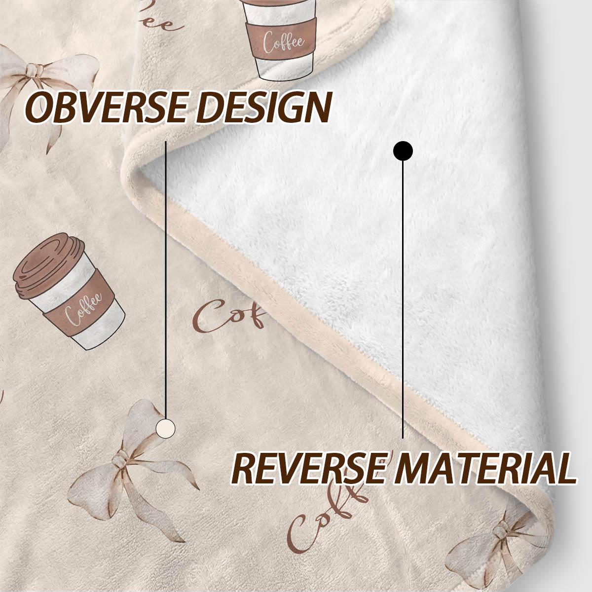 Coffee Theme Print Blanket, Soft Flannel, Breathable and Warm, Bedroom Decor, Gift, Pet Blanket, All Seasons