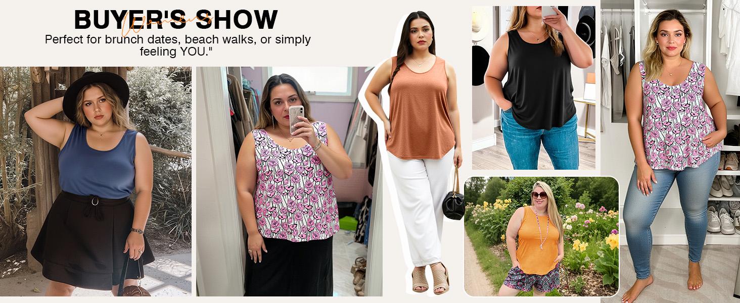 Plus Size Tank Tops for Women Summer Sleeveless Scoop Neck T-Shirts Tops Casual Tees Tunics Shirts Plus Size Tank Tops for Women Summer Sleeveless Scoop Neck T-Shirts Tops Casual Tees Tunics Shirts