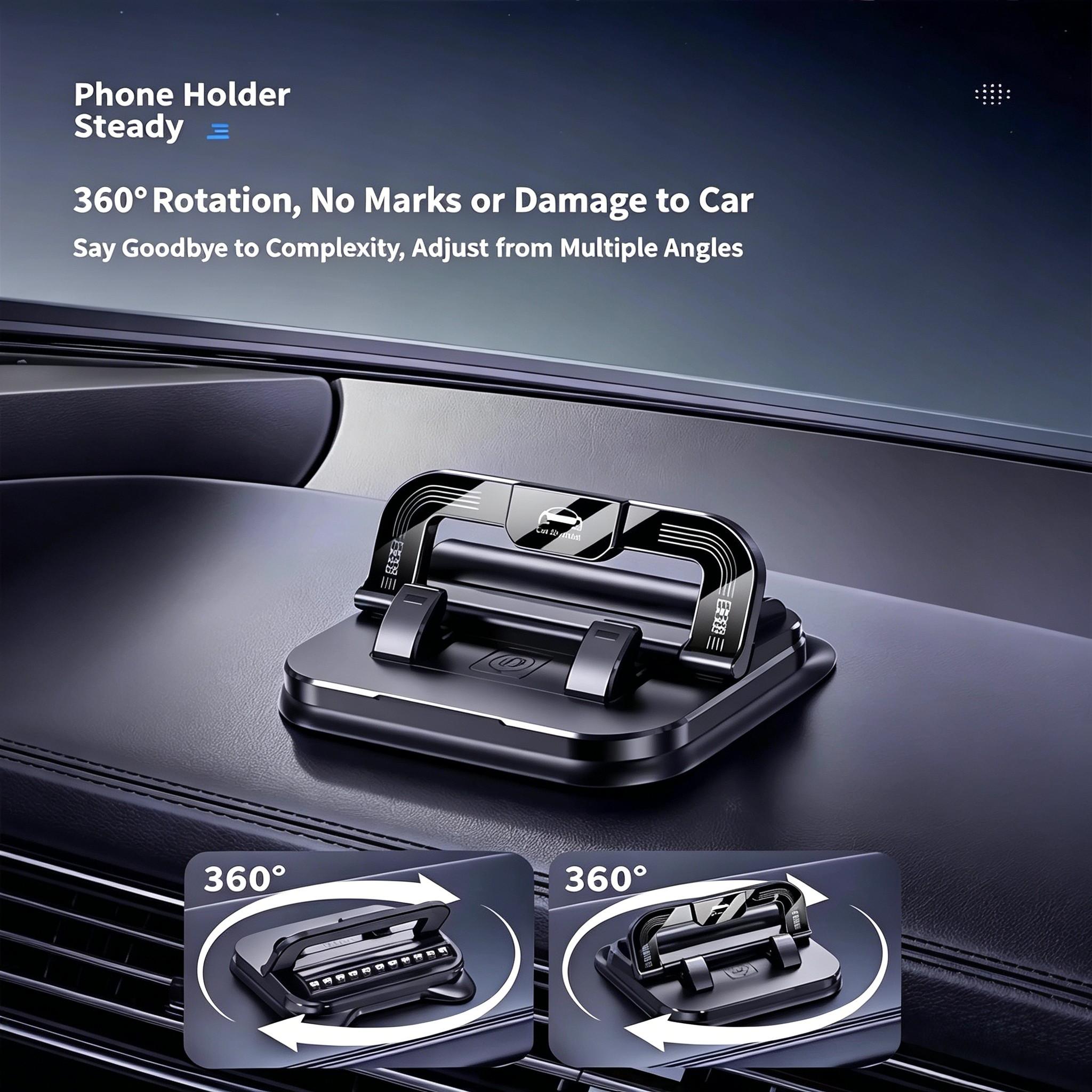New Two-In-One Car Phone Holder Dashboard Parking Sign Navigation Stand, Temporary Parking Number Plate for Car Interior Use