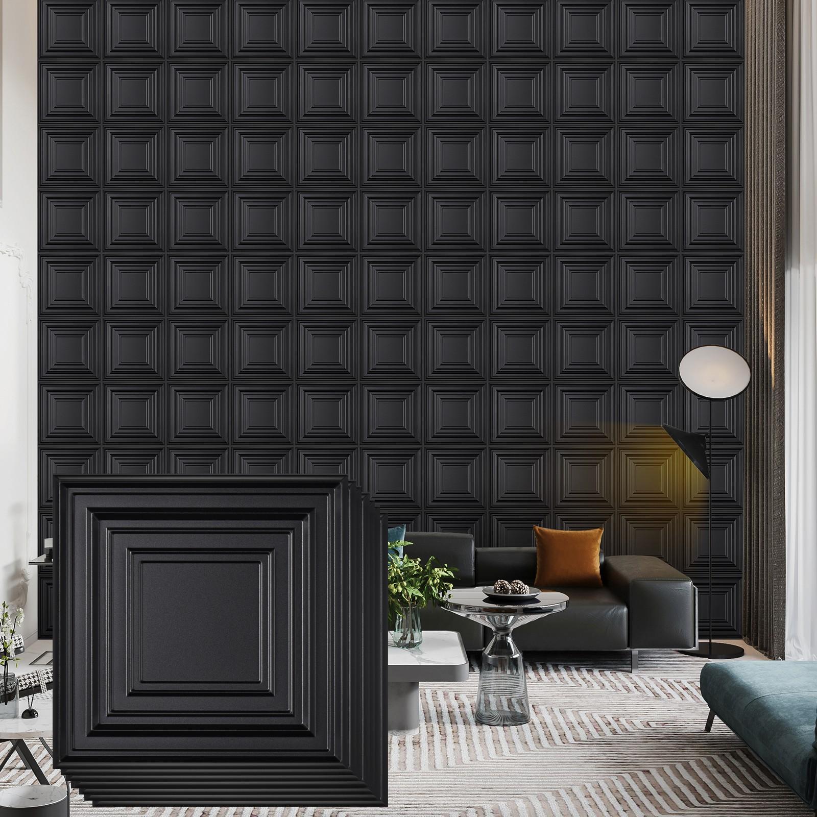 12/20/30 Pack 3D Wall Panels for Interior Wall Decor, Modern Diamond Textured Accent Wall Paneling, Gaming Living Room Decoration