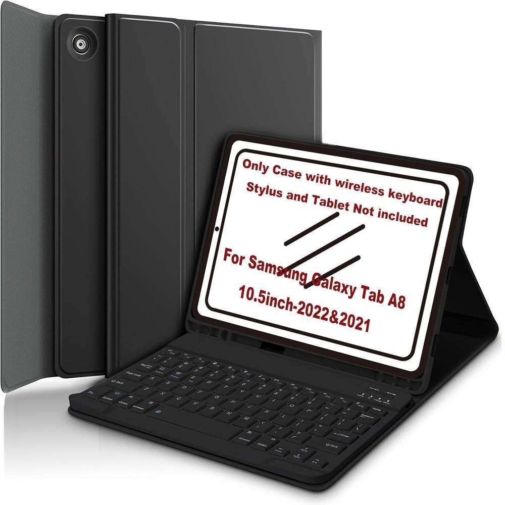 Case for Samsung Galaxy Tab A8 10.5-Inch, Lightweight Vertical Keyboard Cover, Bluetooth-compatible Wireless Keyboard, Protective Cover for Sm-X200/x205/x207