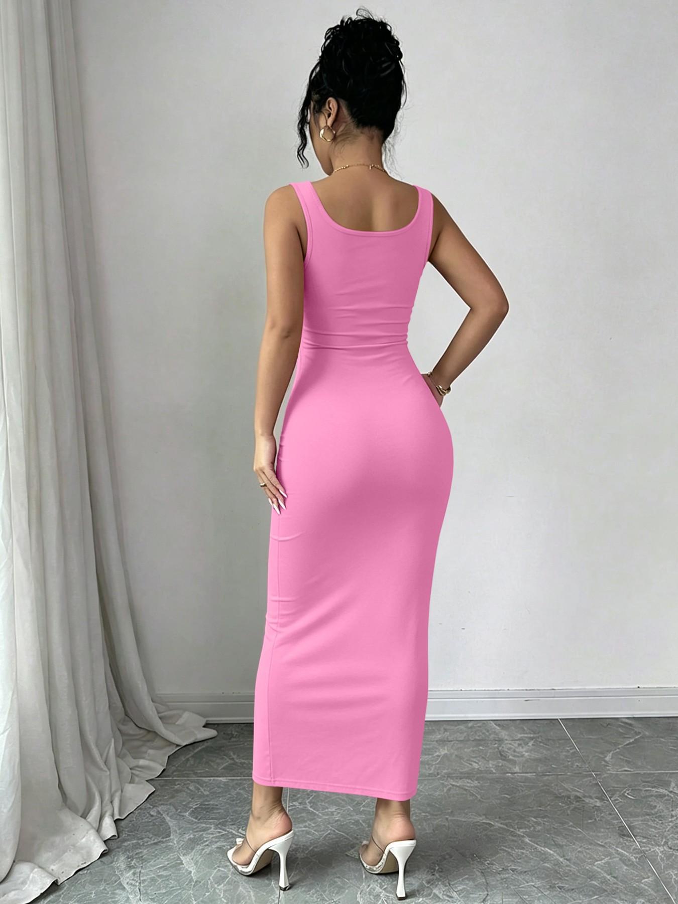 Women's Summer Casual  Round Neck Sleeveless Slim Fit Long Maxi Dress, 14 Color Options, Perfect for Daily Wear, Versatile for Various Occasions