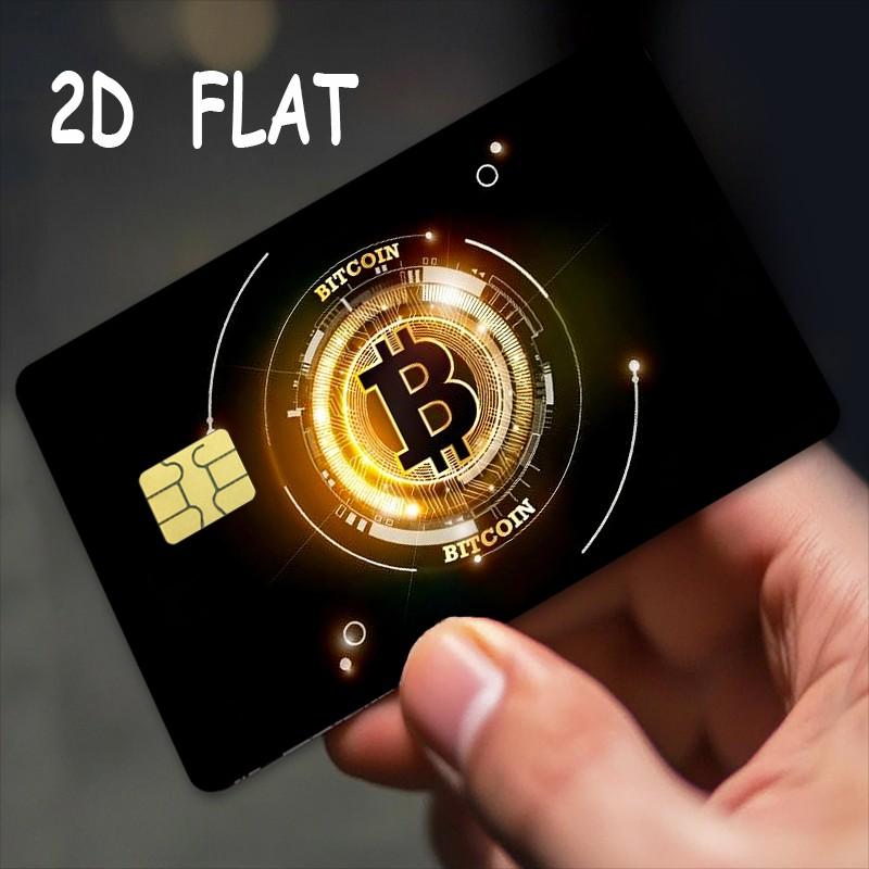 Simple Bitcoin Design Credit Card Stickers, Ultra-Thin Vinyl Material, 2 Pieces Per Set, Waterproof and Scratch-Resistant Film