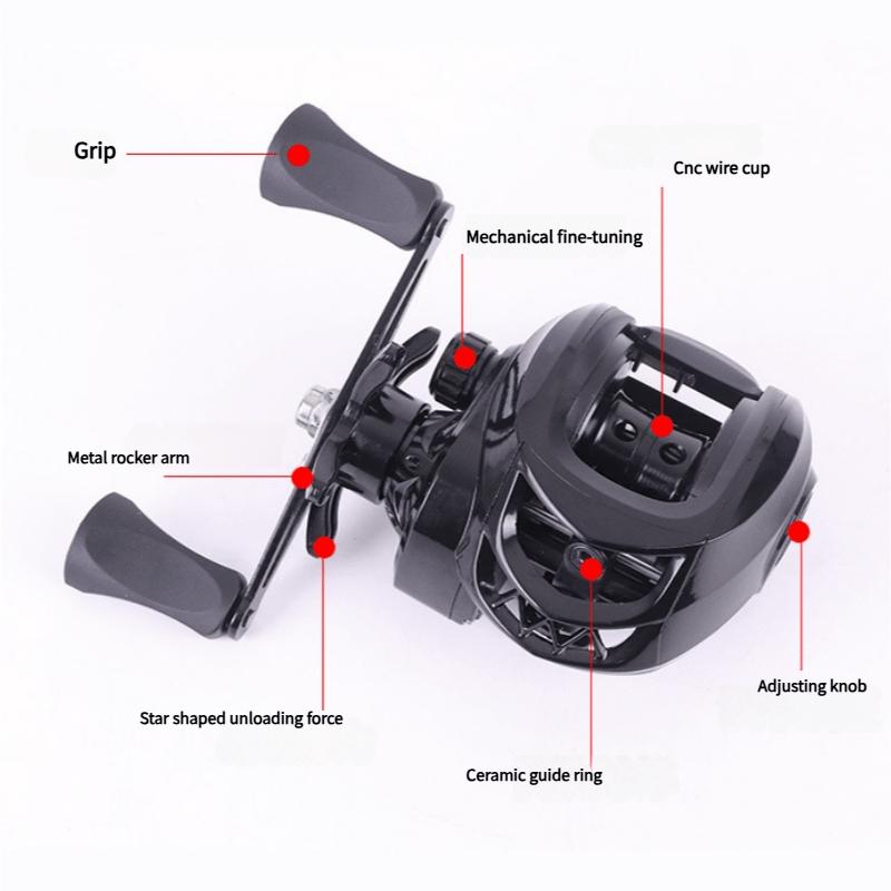 Teardrop Reel Long Casting Metal Anti-Frying Line Speed Ratio 7.2:1 Unloading Force 5.5kg Fishing Reel Weight 190g Sea Rod Wheel Front Hit