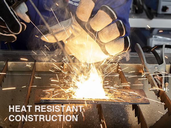 YESWELDER 16 Inches 932℉ Leather Forge MIG Welding Gloves with Kevlar Stitching & Palm Reinforcements | Heat Resistant Safety Work Gloves for Welding, Grilling & BBQ