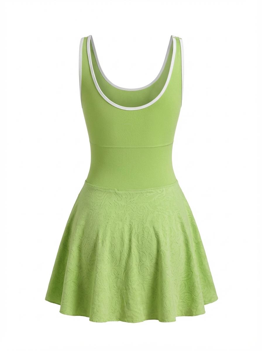Women's Sporty Sleeveless Tennis Dress, Integrated Shorts & Bra, Twisted Cut Design, Ideal for Gym, Yoga, Casual