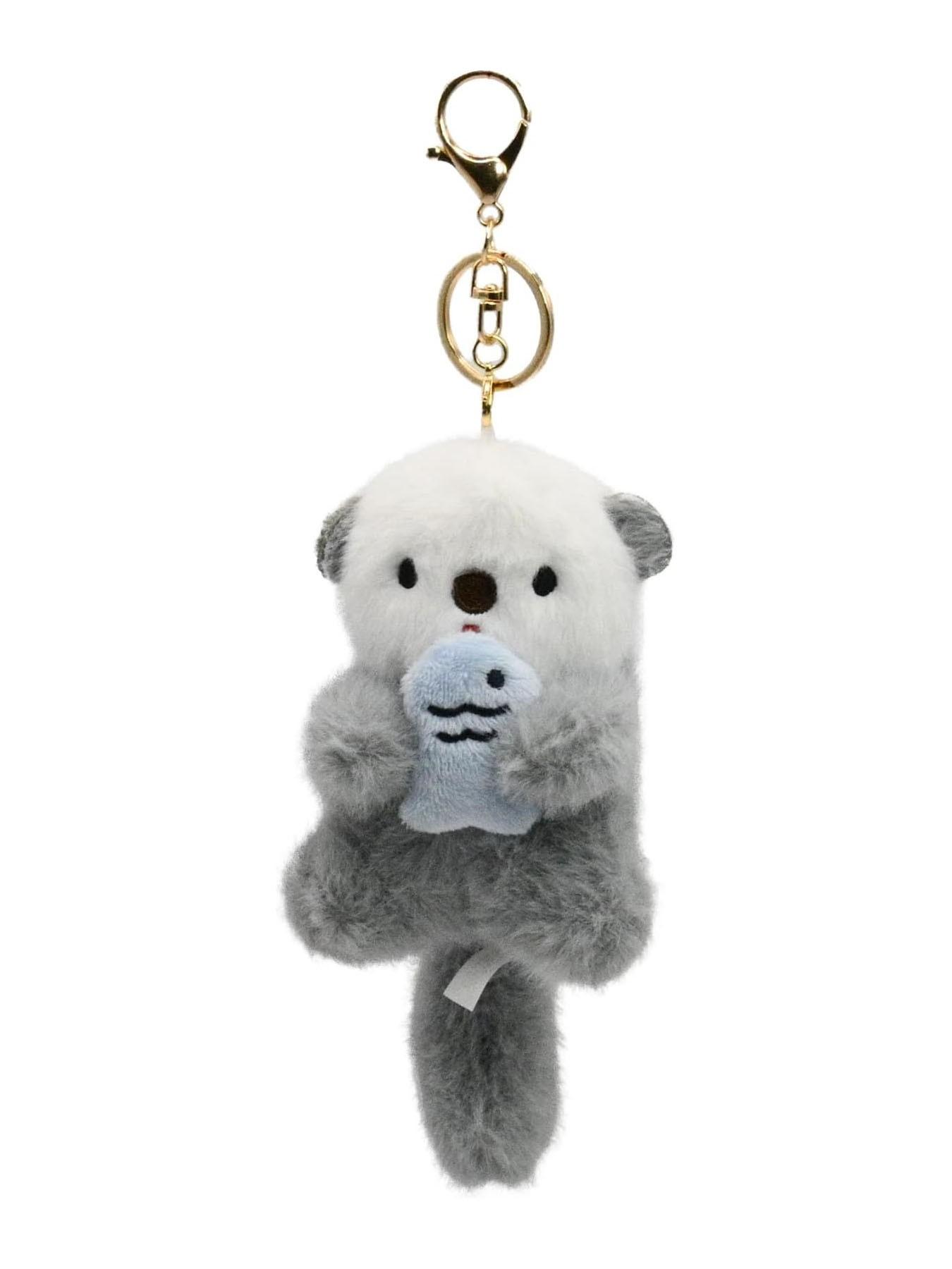Cute Otter Fuzzy Keychain Pendant & Bag Accessories, Animal Lover Gift Idea, Perfect for Bags & Backpacks, Unique Design for Daily Use