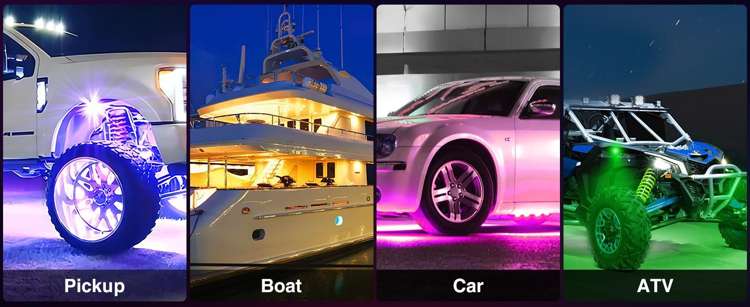 Nilight RGB LED Rock Lights Kit 12 PCS 18LED Wide Angle Wheel Well Light with Remote & Bluetooth App Dual Control Multi Modes Underglow Multicolor Neon Pod for ATV UTV SUV Offroad Truck RZR Boat  dealsforyoudays