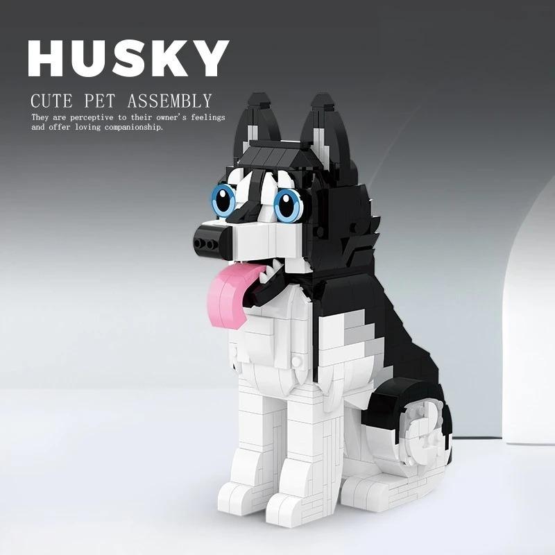 635 PCS / 757 PCS Pet Dog Building Blocks Toys Schnauzer Husky Pet Model DIY Handmade Assembly Bricks Home Decor Kid Holiday and Birthday Gifts