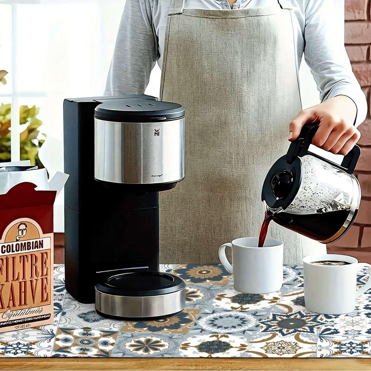 Multi-Functional Table Mat, Vintage Plaid Print Rubber Coaster, Easy Clean, Water Absorbent, Non-Slip, Durable, Ideal for Kitchen and Bedroom