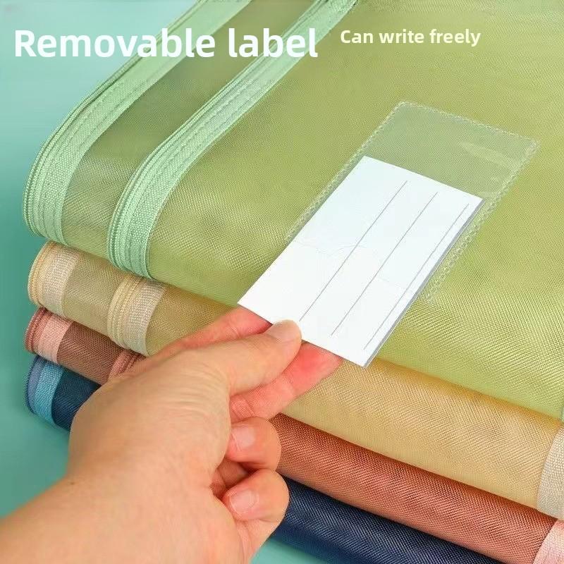 Premium Double Layer Transparent Study Bag Extra Large Capacity for Students Exam Papers Files and School Supplies Multi Compartment Handheld Document Organizer for Office and Classroom Use