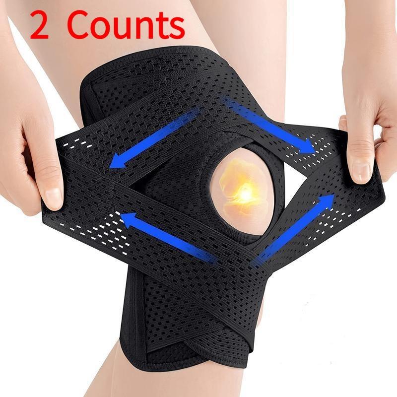 Knee Compression Support Brace, Knee Compression Wrap, Japan 8th Gen Meniscus Protector, Breathable & Adjustable with Side Stabilizers, All-Sport Protection for Basketball, Soccer, Hiking, Gym, Unisex Knee Fixation & Stability, Sports Knee Gear