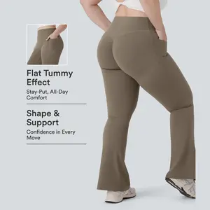 Halara UltraSculpt™ High Waisted Scrunch Butt Lifting Tummy Control Pocket Shaping Yoga Bootcut Plus Size Leggings