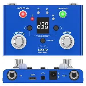 LEKATO Pedals Station, Drum Looper Tuner, Loop Pedal For Digital Electric Guitar Bass, for Music Lovers Friends Gift