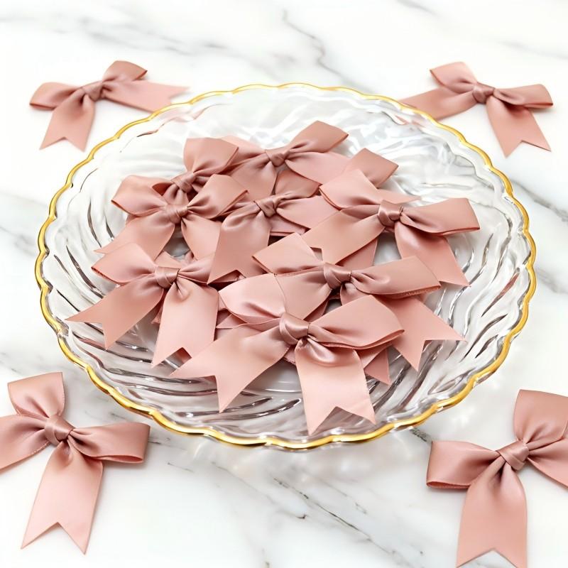 50pcs Christmas Tree Ribbon Bow, 8.5x8.5cm, 2.5cm Width, Holiday Decor, Floral Wreath & Gift Wrapping, Durable Material