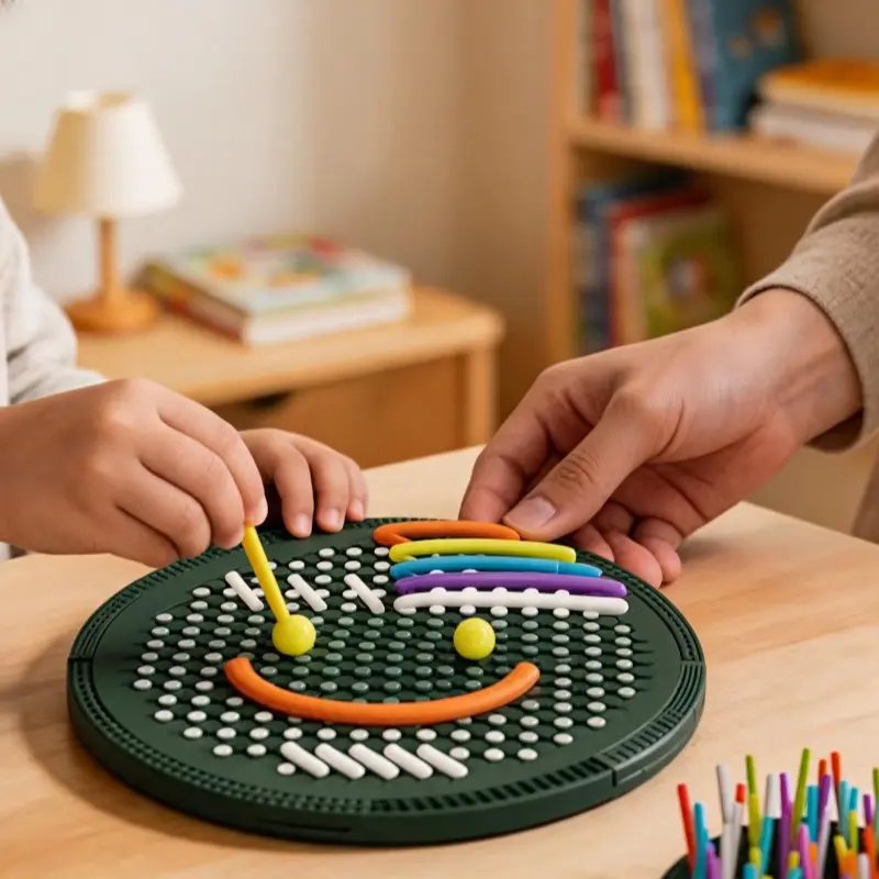 1pc Double-Sided Silicone Sensory Activity Board,Tactile Fidget Board with Bendable Silicone Strips,Calming Sensory Toy Relieves Stress Anxiety,Autism ADHD Support,Portable Screen-Free Fidget Toy for Adults,Office Travel Use