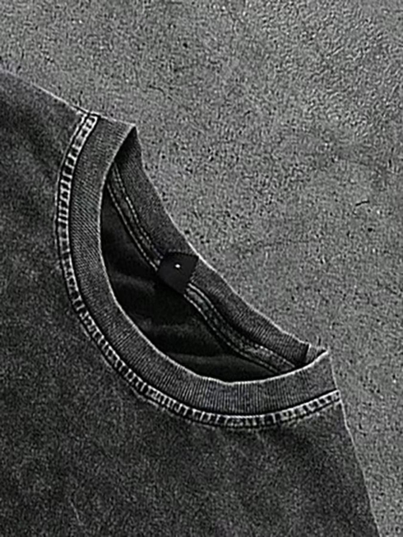 Men’s Fake 2-in-1 Layered T-Shirt | Washed Oversized Streetwear Double Layer Tee