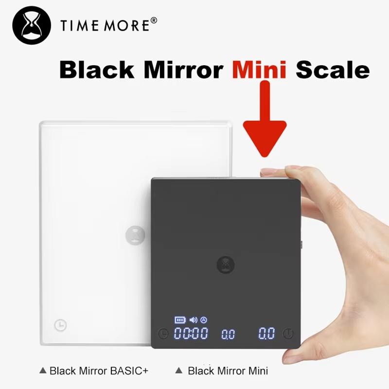 Tai Mo Mirror Basic+2 Plus Digital Coffee Food Kitchen Scale, Timer Function, Lightweight Mini Electronic Scale