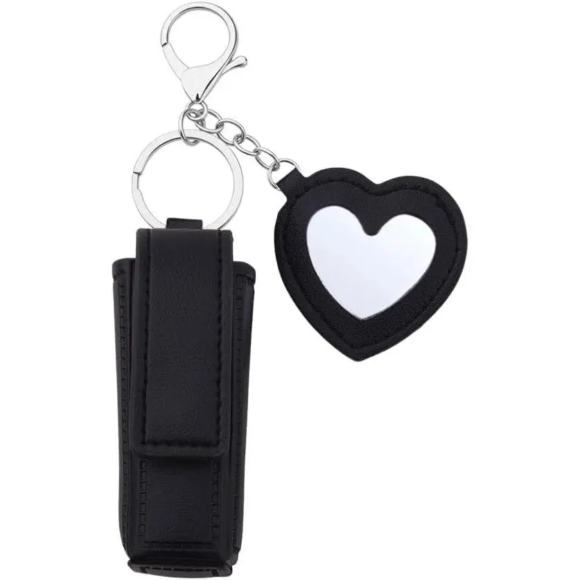 Lip Oil Lipstick Case with Mirror Lip Oil Lipstick Holder Key Chain for Car Keys Keychains Lipstick Organizer Case