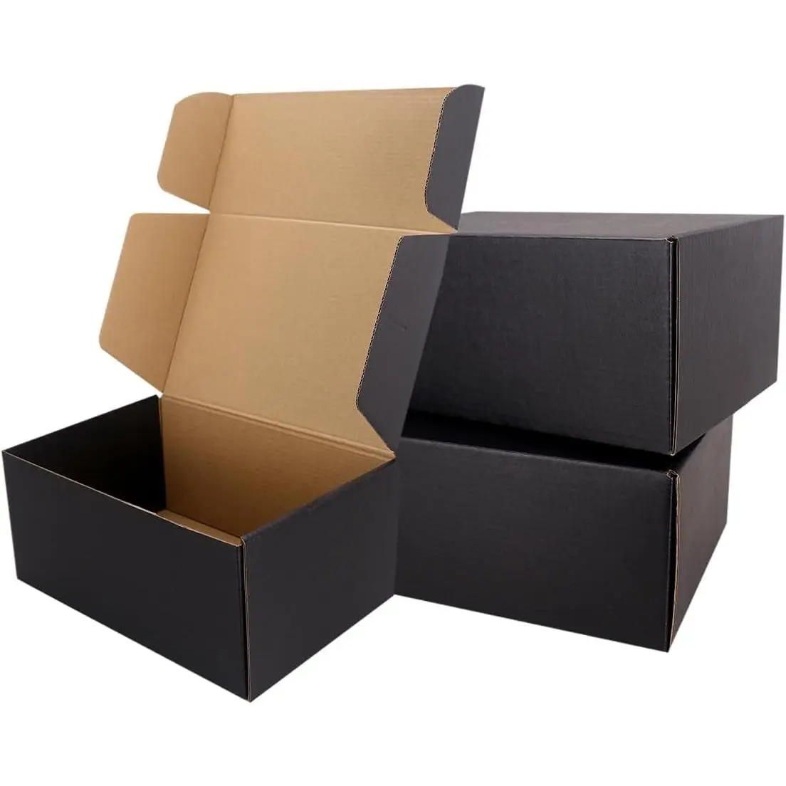 12"x9"x4"Shipping Boxes,5Pcs Black Corrugated Cardboard Boxes. Suitable E-Commerce Packaging, Shipping Packaging etc.