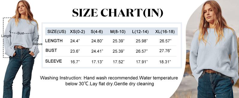 ANRABESS Women's Crewneck Long Sleeve Oversized Fuzzy Knit Chunky Warm Pullover Sweater Top