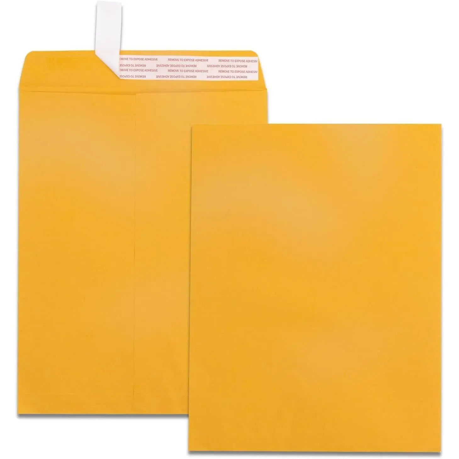 100 Pack 10x13 Self Seal Manilla Envelopes, Yellow Brown Large Catalog Envelopes with Peel and Seal Flap for Mailing, Organizing and Storage
