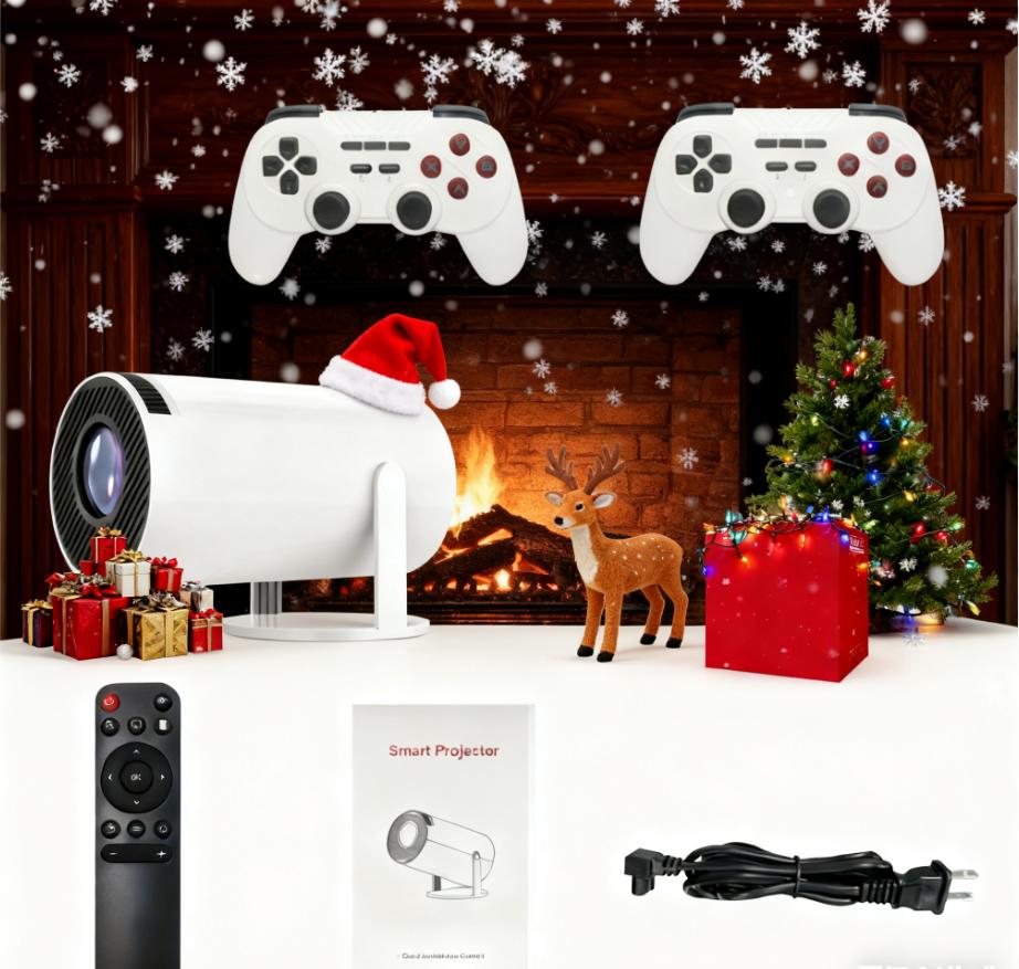 A TV game console with projection function supports multiple simulators, dual controller configuration, Hall joystick+mechanical buttons, Halloween party gift, your Christmas gift - give two controllers - Christmas gift