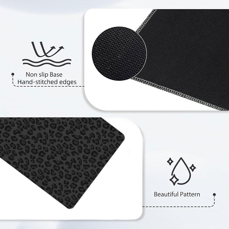Extra Large Black Leopard Print Mouse Pad Stylish Gaming Mouse Pad 35x16 Inch Computer Keyboard Mousepad Suitable for Families, Offices and Schools. Perfect Gift for Family Members and Friends