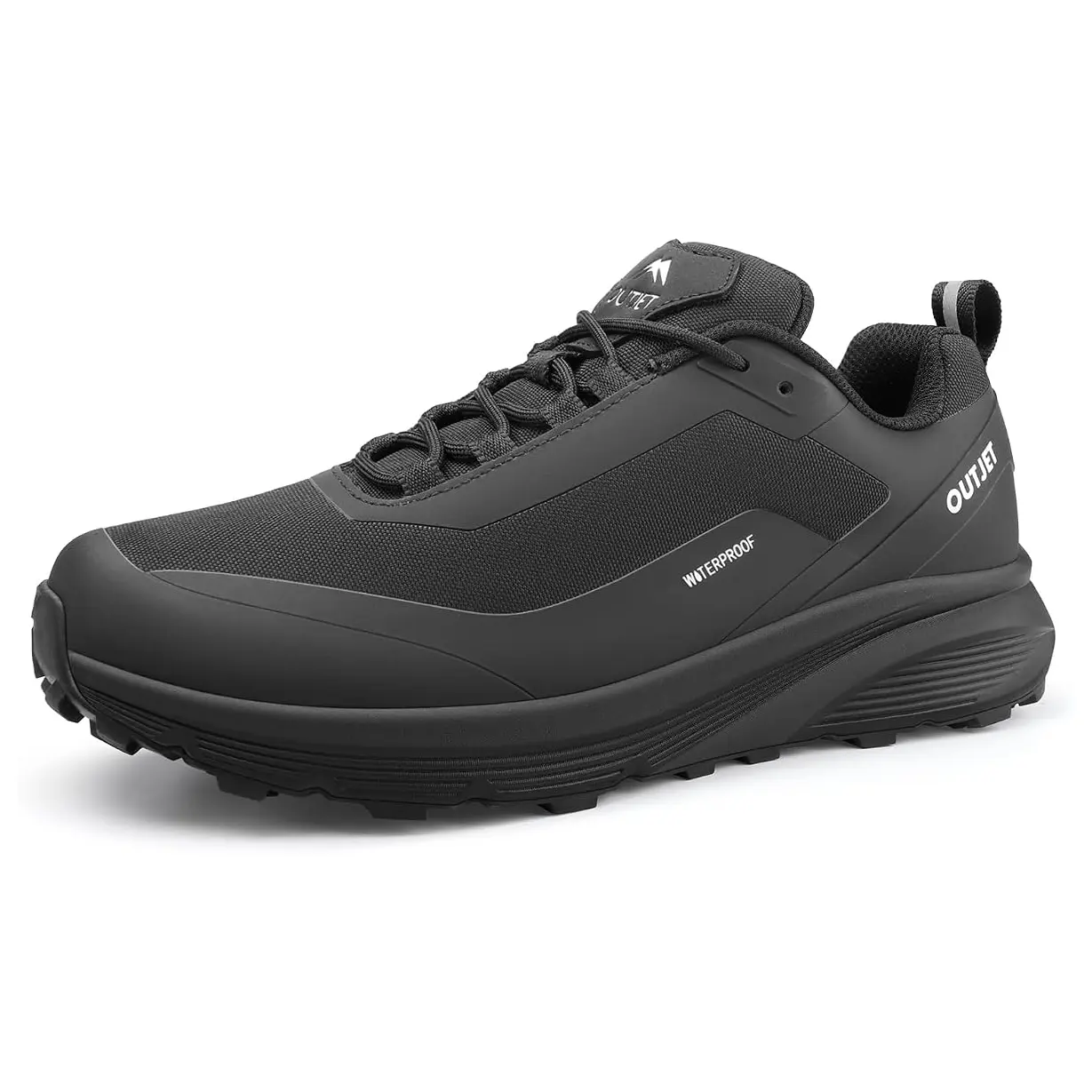OUTJET Men's Waterproof Hiking shoes Lightweight Comfortable Breathable Outdoor All-Terrain Trekking Ankle shoes for Work All Day Walking Outdoor Shoes Footwear