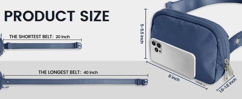 MEXS Everywhere Belt Bag 1.3L, Waterproof Fanny Packs for Women Men - Fashion Waist Packs with Adjustable Belts - Lightweight Hip Bum Crossbody Bags for Running/Outdoor/Dog Walking/Hiking