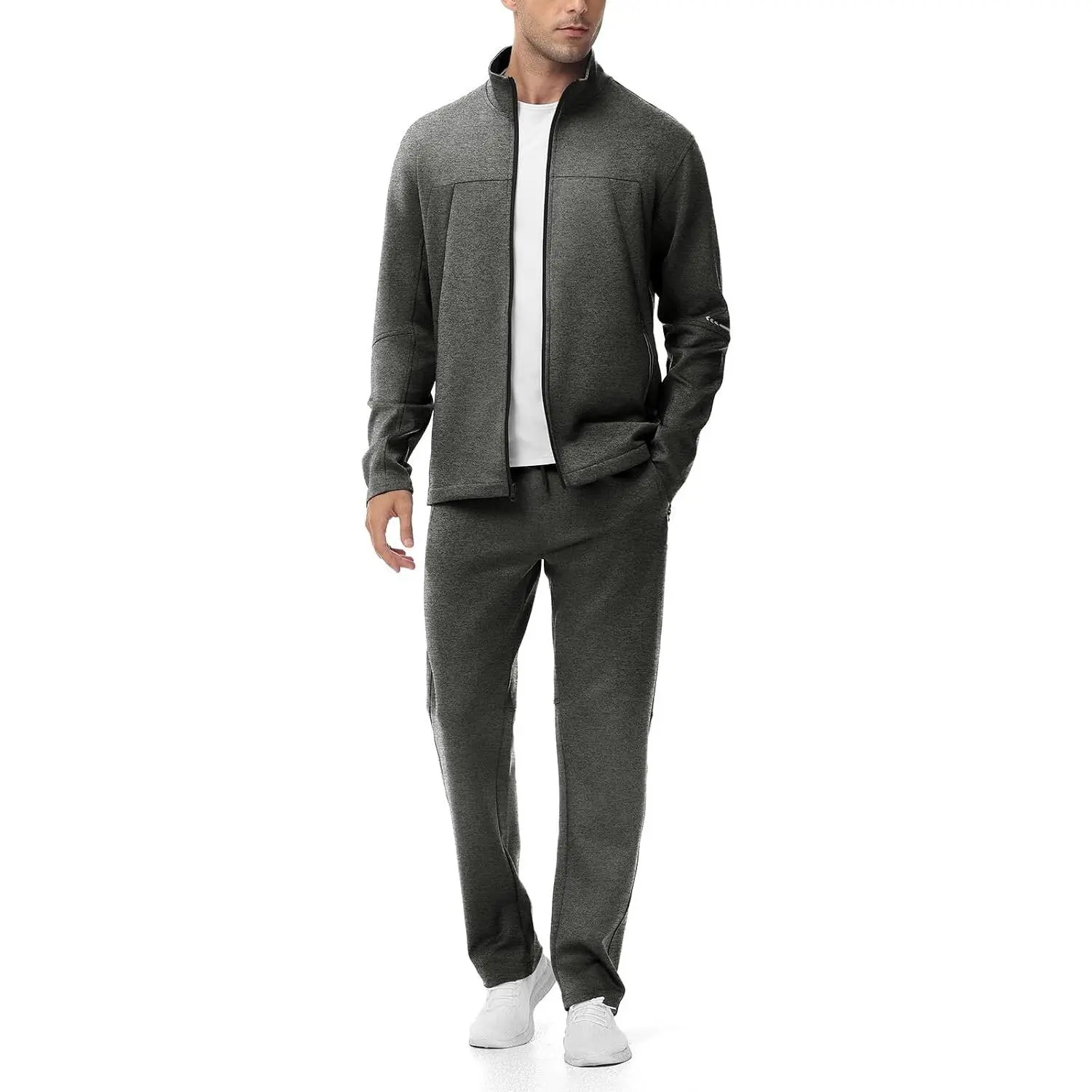 Men's Tracksuits 2 Piece Casual Athletic Jogging Warm Up Sweat Suits Workout Sports Sets