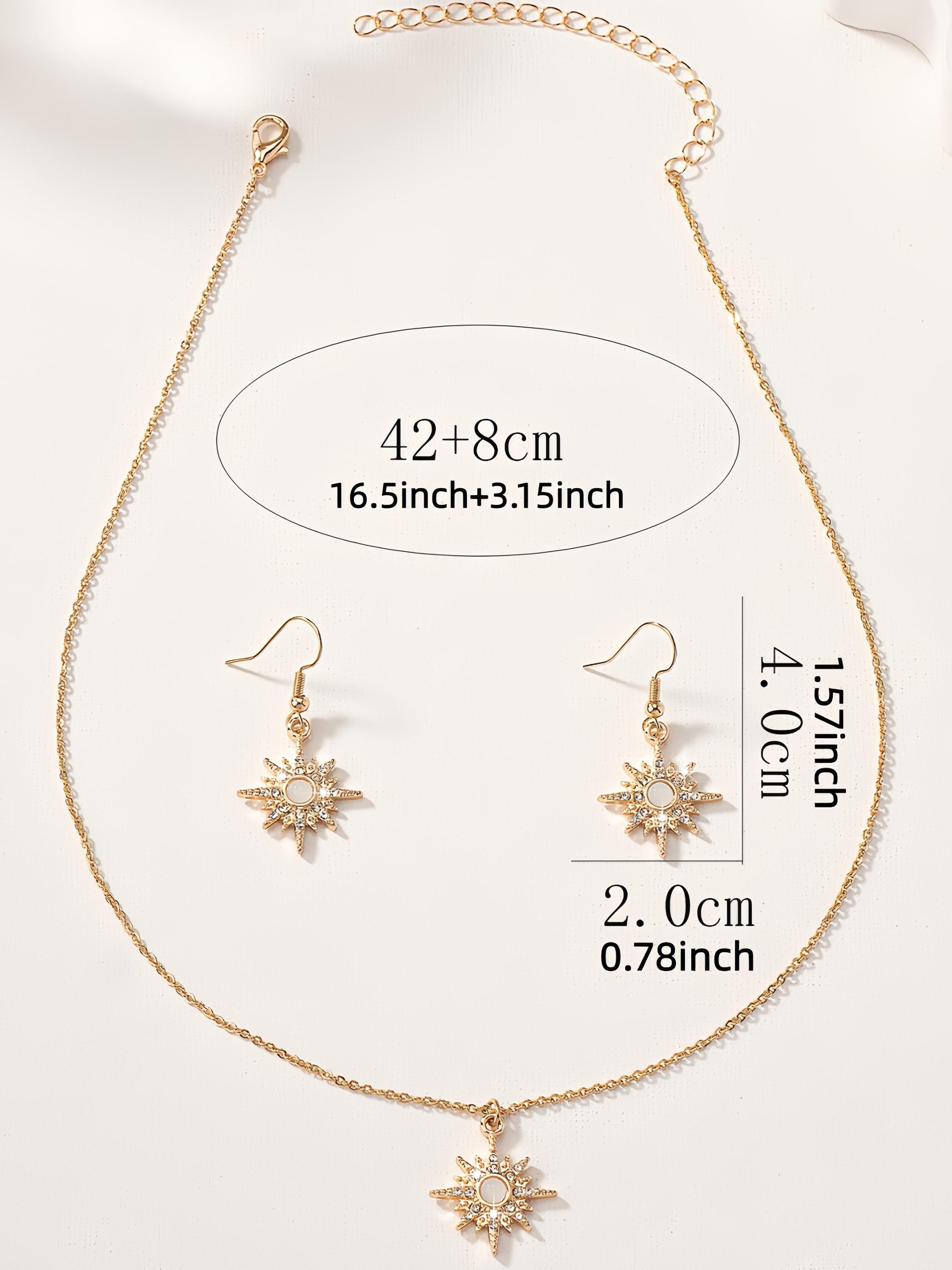 Women's Starburst Necklace Earrings Set, Elegant Starburst Jewelry, Wedding Gift Set, Perfect for Special Occasions