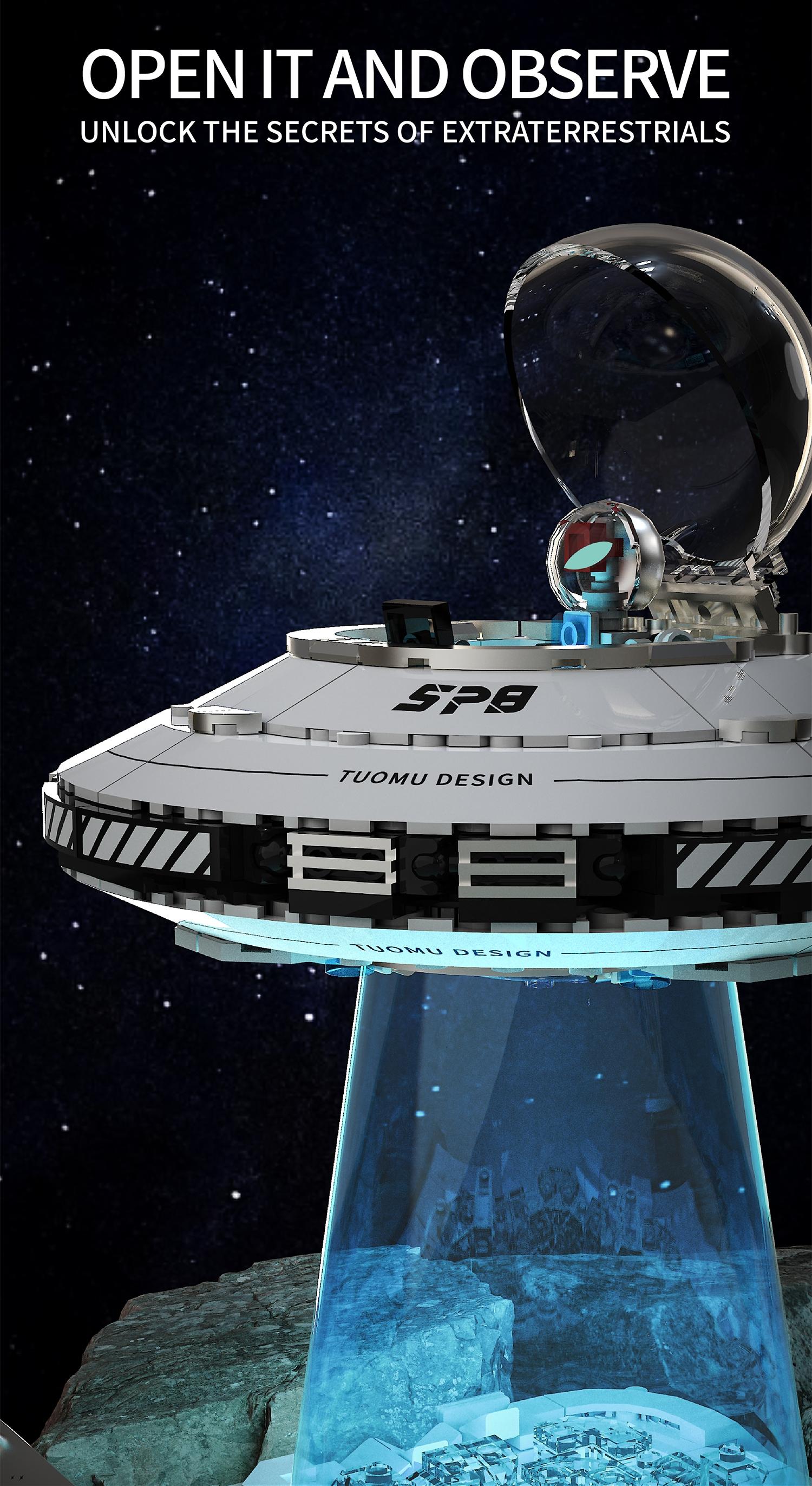 Creative Space Ufo Galaxy Spaceship Building Kit, Stem Educational Assembly Toy, Home & Office Decor, Perfect Gift for Kids & Sci-Fi Lovers